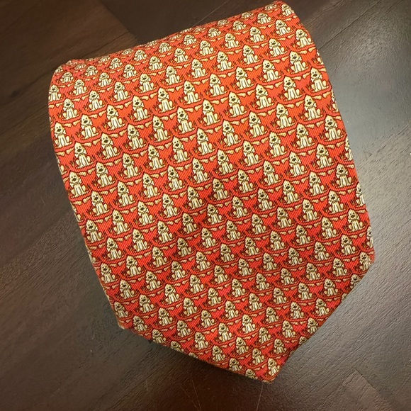 FERRAGAMO Men's Gancio Dog-Print Tie